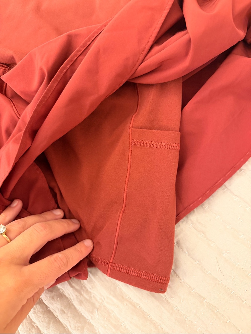aerie Red Layered Athletic Shorts - Picture 3 of 5